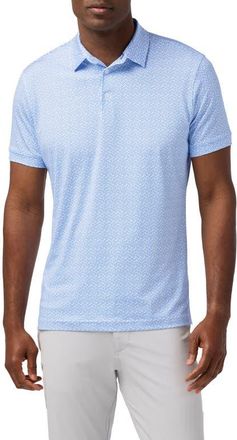 Mizzen+Main Versa Trim Fit Performance Golf Polo in Skyline Blue Lucky Toss at Nordstrom, Size X-Large