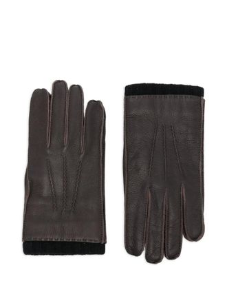 Paul Smith leather gloves - Brown