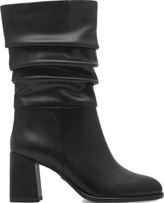 Tamaris Zwarte Enkellaarsjes met Hak - Dames - Laarzen met Hak - Zwart - 40 EU - Schoenen