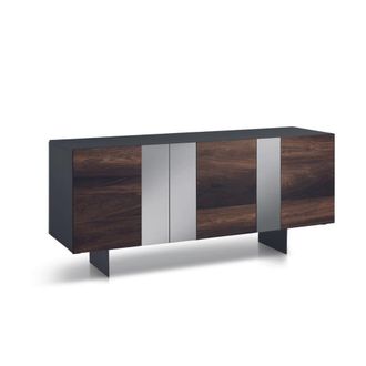 MondoViro Aparador de 3 puertas con espejos de madera marr&oacute;n 180x50 cm 80h