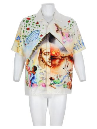 Casablanca Arts Egyptiens Viscose Linen Printed Casual Shirt