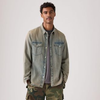 Levi's Relaxed Fit Western Shirt - Mens - XL - Blue
