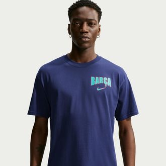 Nike FC Barcelona Nike Mens Soccer T-Shirt in Blue | IQ4984-497
