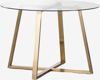 Sklum Tavolo rotondo in vetro e acciaio (110 cm) Salyms SKLUM