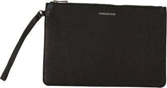 Giorgio Brato Refined Leather Pochette With Zippered Compartments