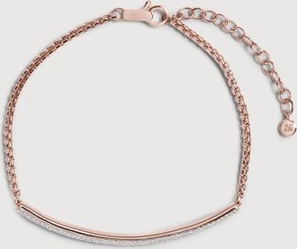 Monica Vinader Rose Gold Fiji Mini Bar Chain Bracelet