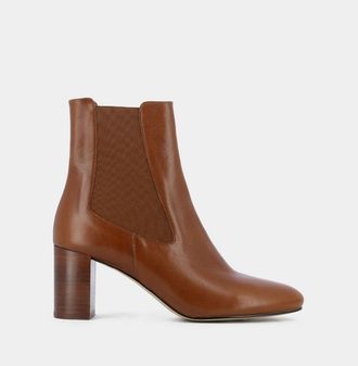 Jonak Bottines chelsea in leer met hak Duris