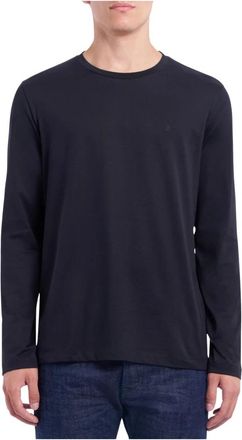 Dondup Slim Crewneck Lange Mouw T-shirt - Heren - Longsleeves - Blauw - M - Katoen - Tops