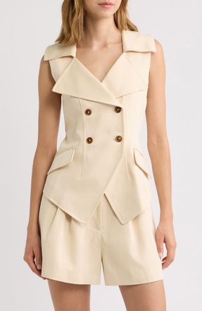 Odd Muse Double Breasted Vest in Stone at Nordstrom, Size Xx-Small