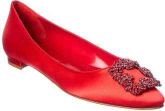 Manolo Blahnik Hangisi Satin Flat
