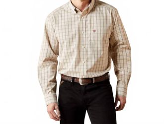 Ariat Wrinkle Free Alam Classic Fit Shirt In Cream