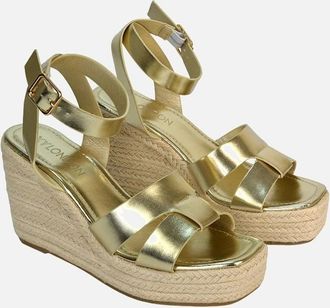 XY London Womens XY London Womens/Ladies Kala Strappy Metallic Sandals - Gold - Size: 7