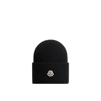 Moncler Wool Beanie Black Size One size