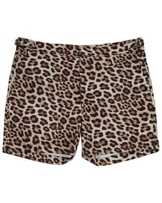 Lords of Harlech Leopard Mens Tailored Swim Short in Leopard Brown at Nordstrom, Size 30