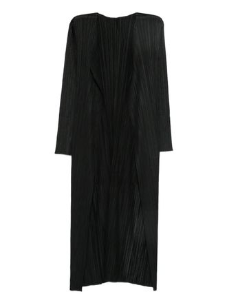 Pleats Please Issey Miyake Mantel met open voorkant - Zwart