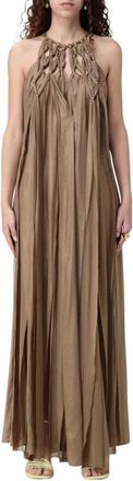 Cult Gaia Kleedjes, Dames, Geel, M, Knotted Halter Maxi Jurk