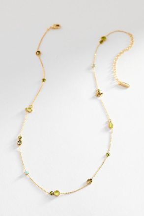 Anthropologie Mixed Small Crystal Delicate Necklace