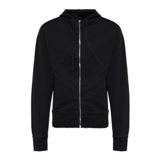 Alexander McQueen Alexander McQueen, Zip-throughs, male, Black, Size: 2XL Hooded Zip Through Sweatshirt