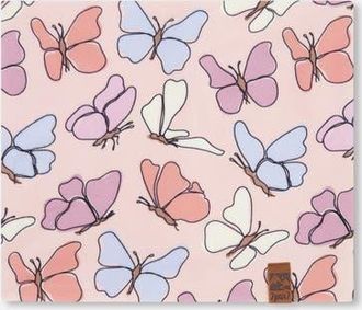 Deux par Deux Stretch Jersey Printed Butterflies Neck Tube in Pink Printed Butterflies at Nordstrom, Size X-Small