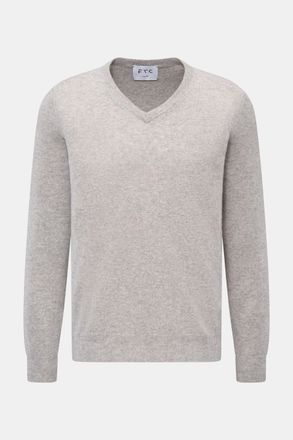 FTC Men - Cashmere V-neck jumper grey mottled