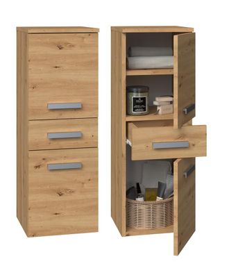 OEM Mueble De Ba&ntilde;o De Roble Artesanal De Una Sola Columna Con Caj&oacute;n Y Puertas - Dise&ntilde;o Universal, Fabricaci&oacute;n Polaca