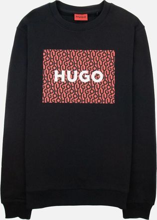 HUGO BOSS Mens Hugo Dalker Logo Print Relax Fit Sweatshirt Black 001 - Size: 42