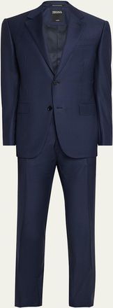 Ermenegildo Zegna Mens Trofeo Wool Texture-Stripe Two-Piece Suit