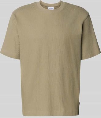 Jack & Jones Jack & Jones T-Shirt mit Ripp-Optik Modell HARRISON in Oliv, Gr&ouml;&szlig;e XXL