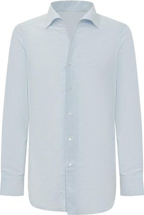 Finamore Light Blue Regular Solid Shirt