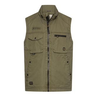 Camel Active Outdoor Vest met Binnenzakken - Heren - Bodywarmers - Groen - 3XL - Katoen - Jassen