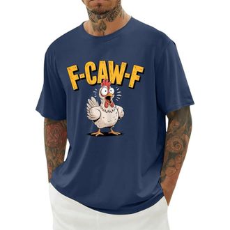 Generic Funny Tshirts, F-CAW-F Mens T Shirt Funny Chicken Scream Shirts Novelty Rooster Graphic Design Tees Short Sleeve Crew Neck Tops Blouse Lightweight Cas