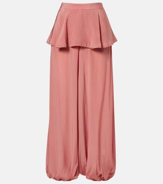 Adriana Degreas Solid Peplum balloon pants
