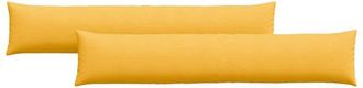 vidaXL Cojines De Sof&aacute; 2 Pcs Amarillo Claro 200 X 40 Cm Tela De Pana Vidaxl