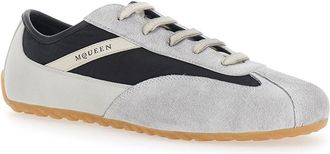 Alexander McQueen Mens Low Top Sneakers Boxe Grey Suede Calf Leather Trainers