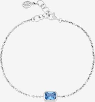 Dower & Hall Blue Topaz Octagon Chain Bracelet in Sterling Silver at Nordstrom, Size 7.5