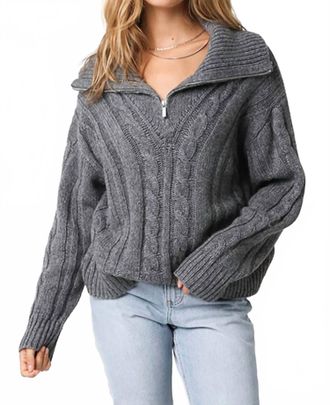 Olivaceous Sienna Zip Sweatshirt In Dark Heather Grey