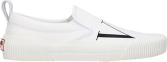 Valentino Garavani Loafers, male, White, 5 1/2 UK, White Fabric Slip-On Loafer