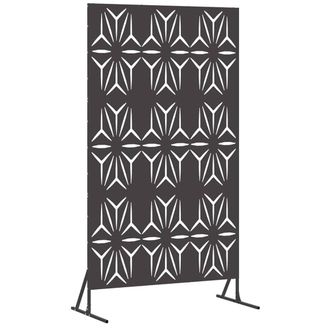 Berkfield Home Privacy Screen - Black, 100x50x180 cm, Steel in Black | Size: 100 x 50 x 180 cm