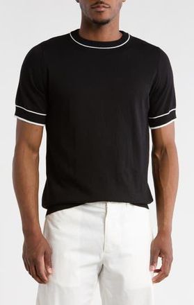 T.R. Premium Textured Short Sleeve Sweater in Black at Nordstrom Rack, Size Xxx-Large