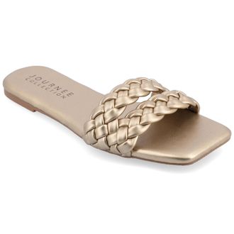 Journee Collection Women & apos;s Sawyerr Medium and Wide Width Flat Sandals