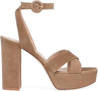Gianvito Rossi Sabrina Sandal in Brown Suede at Nordstrom, Size 36.5