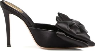 Valentino Garavani 105mm Yolande mules - women - Viscose/Silk/Calf Leather/Viscose/Silk - 40.5 - Black