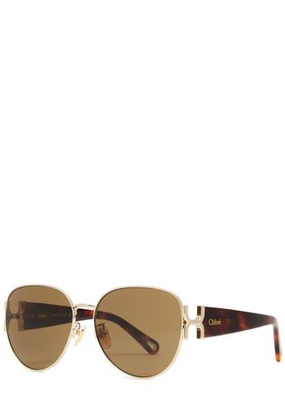 Chlo&eacute; Round-frame Sunglasses - Brown Havana - One Size