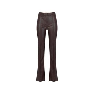 Elisabetta Franchi Dames, Broeken, Bruin, Maat: L Leer