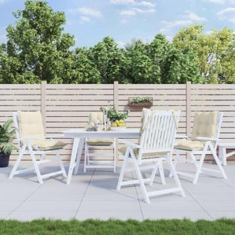 vidaXL Cuscini per Sedia Schienale Basso 4 pz Crema in Tessuto Oxford vidaXL