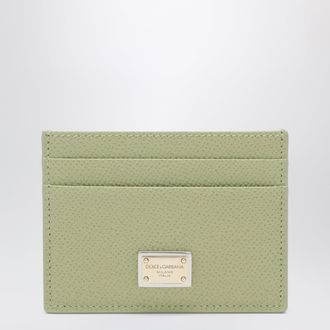 Dolce & Gabbana Sage green Dauphine leather card holder