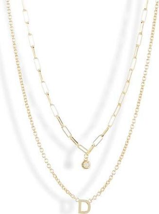 Meshmerise Diamond Initial Charm Necklace in Yellow-D at Nordstrom Rack