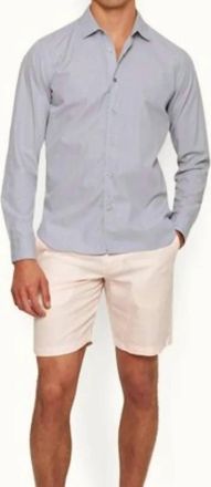 Orlebar Brown Giles End On End Sail Stitch Shirt In Cinder