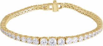 Diamond2Deal 14k Yellow Gold 6 CTW Lab-Grown Diamond Line Bracelet 7