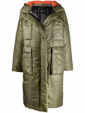 Versace hooded puffer coat - women - Polyamide/Polyester/Polyamide - 36 - Green